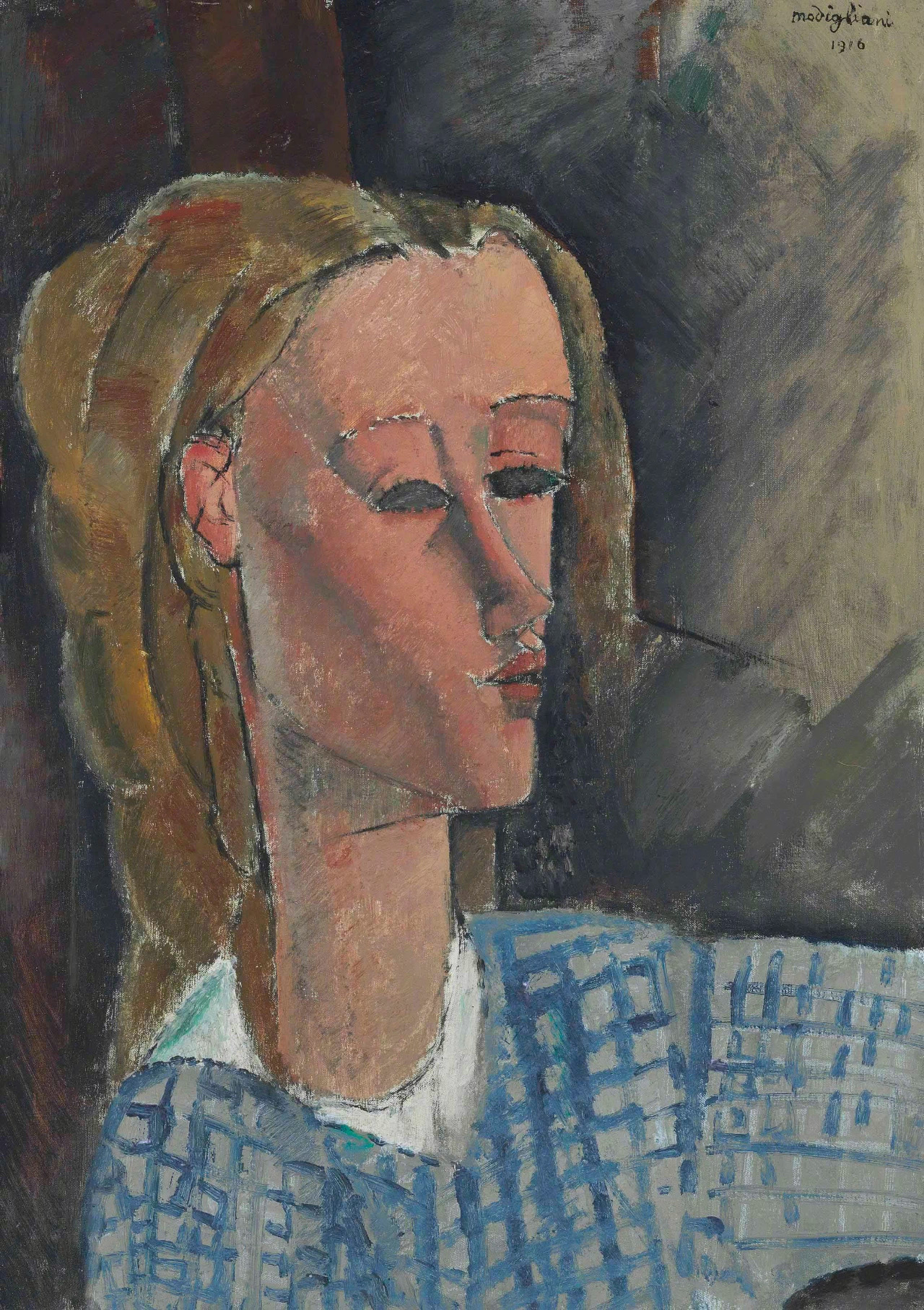 莫迪里阿尼 amedeo modigliani 他的肖像画以忧郁,细长的比例和面