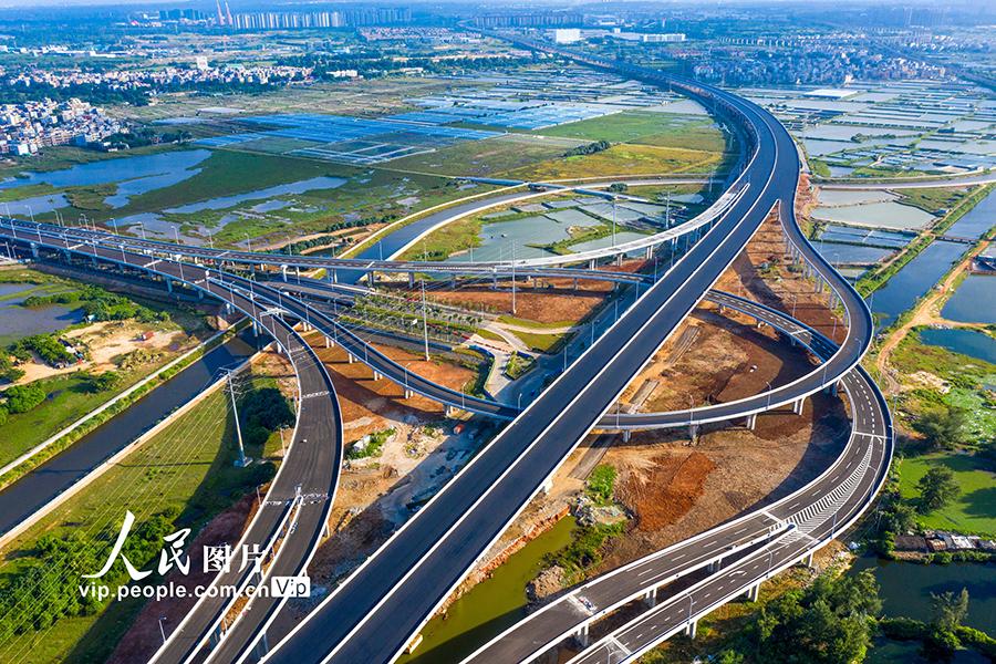 海南:G15沈海高速公路海口段项目建设如火如荼|鸟瞰|2022|海口