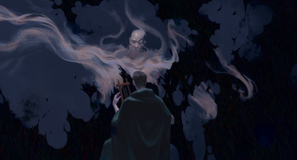 插画师hokyoungkim的绘画作品暗色调的画中蕴含着故事