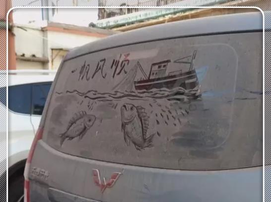 美术生在车窗上作画开局以为在搞破坏看到成品来我车上画