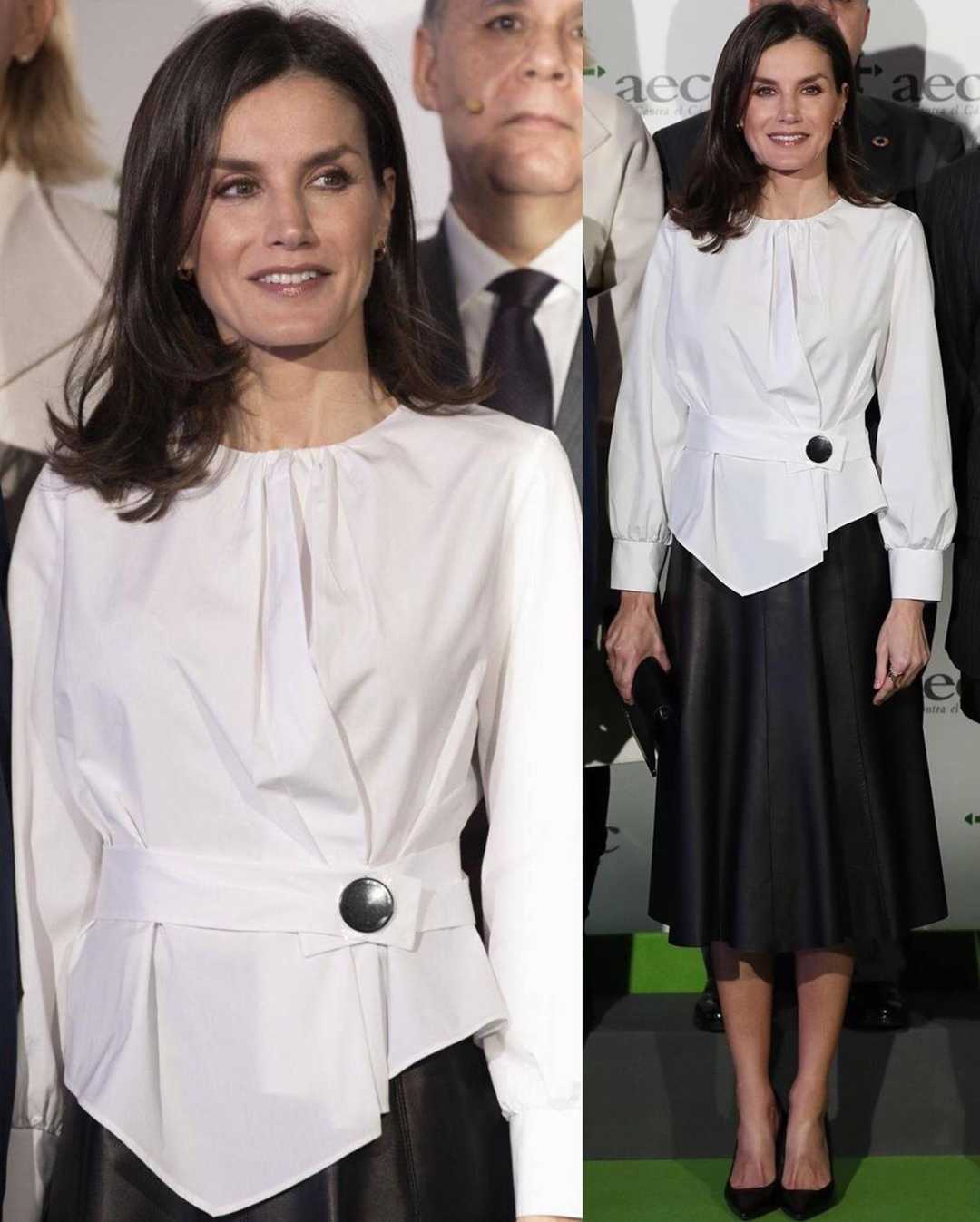 西班牙王后时尚品味真好!穿宝石绿西装干练利落,端庄高级又时髦