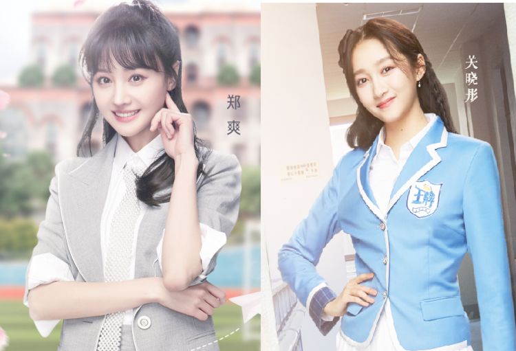 郑爽,关晓彤身高仅差5cm,穿同款运动服,差距全在腿上了