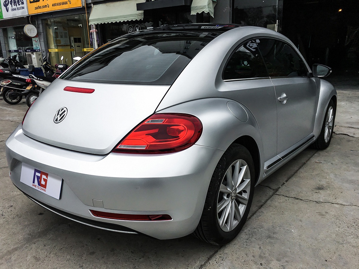 大众甲壳虫车身改色电光银rg瑞集改色膜江苏苏州加盟店出品