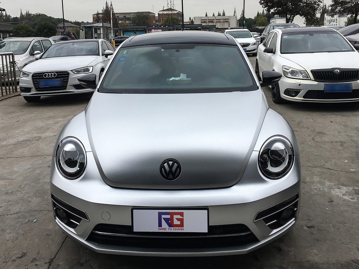 大众甲壳虫车身改色电光银rg瑞集改色膜江苏苏州加盟店出品