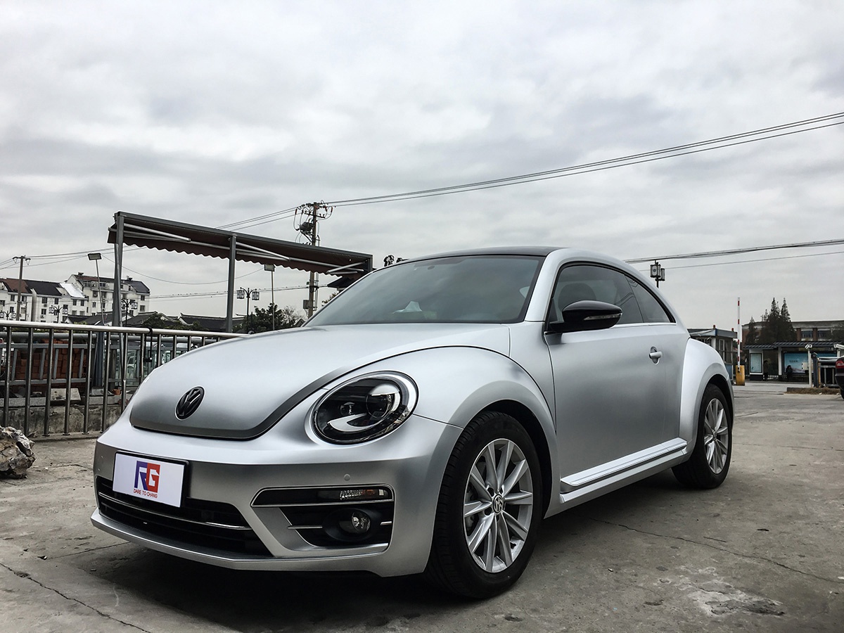 大众甲壳虫车身改色电光银rg瑞集改色膜江苏苏州加盟店出品