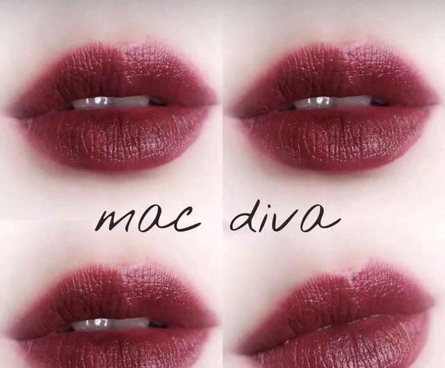 4.mac diva镜面感质地,薄涂车厘子色,厚涂姨妈色.3.