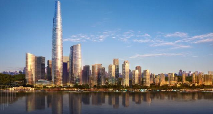 重庆首个摩天大楼2020年即将落成高度将达458米还有轻轨穿楼