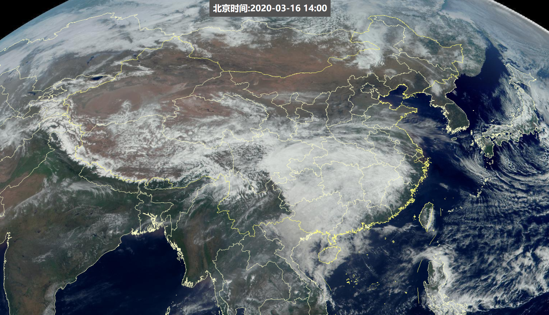 异样——我国西南边,云南,广西和越南上空的云层呈现出了诡异的深灰色