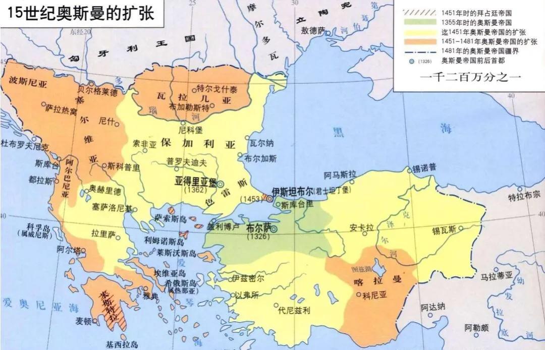上图_ 15世纪奥斯曼帝国的扩张上图_ 奥斯曼土耳其的大小桨帆船战舰