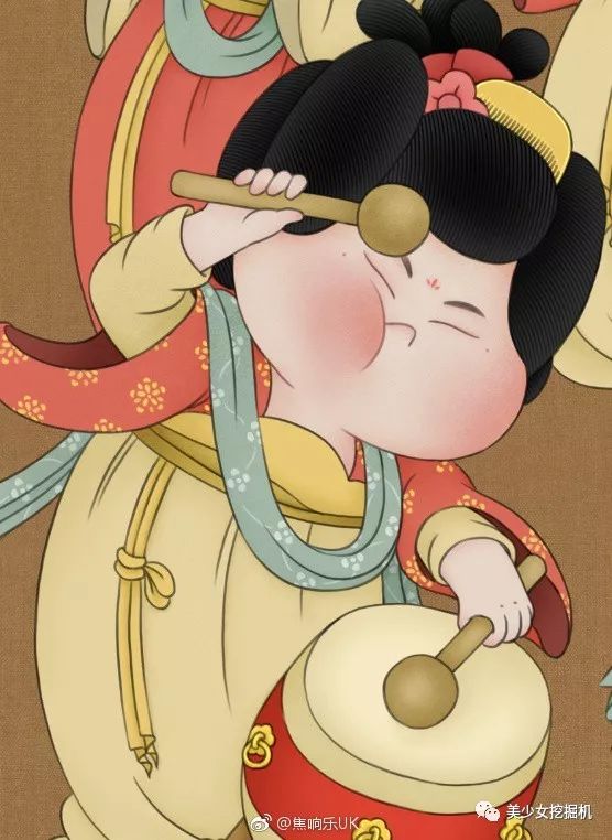 的关注,许多网友的头像也都来自于她的笔下,最出名的还属唐代仕女图