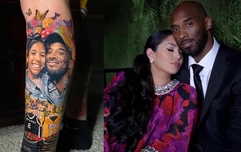 瓦妮莎再次缅怀科比父女,晒球迷纹身图!感叹:多么美丽的敬意