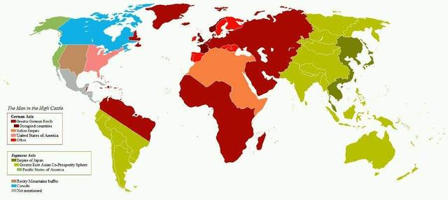 图/《高堡奇人》中的德日瓜分世界计划1942年夏天,双方虽然曾经短暂