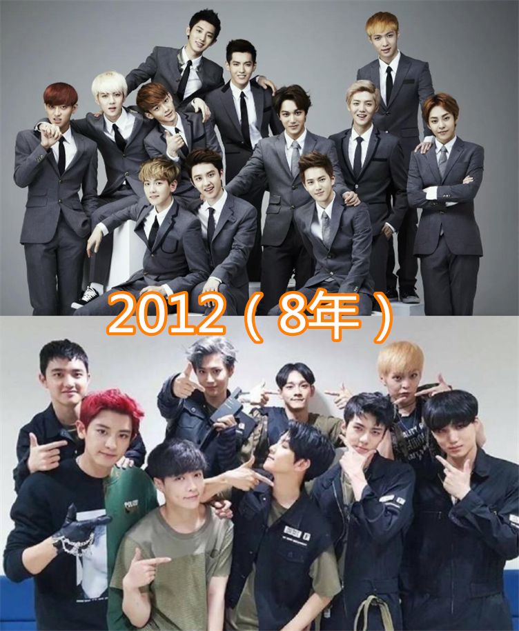 有种"差别"叫男团出道时间,exo将近8年,x玖还算是新团!