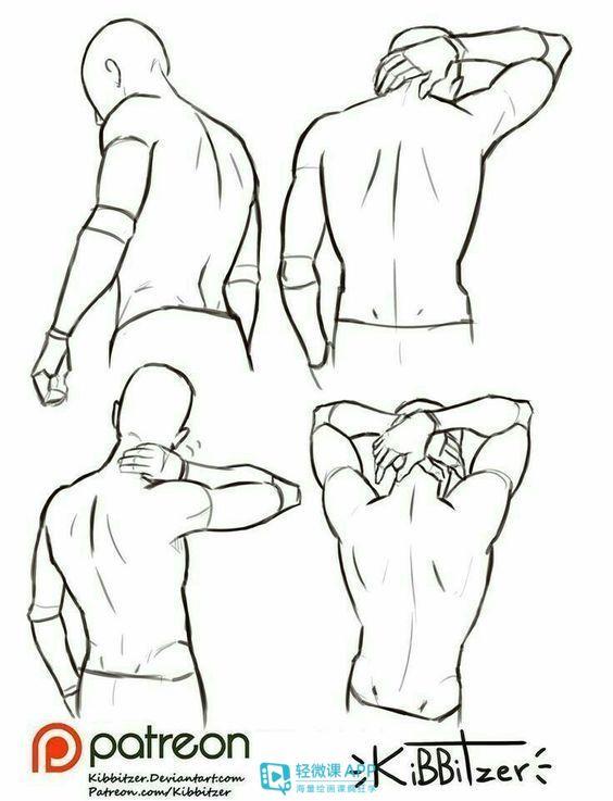 人体背部画法教程男女背部绘制画法教程