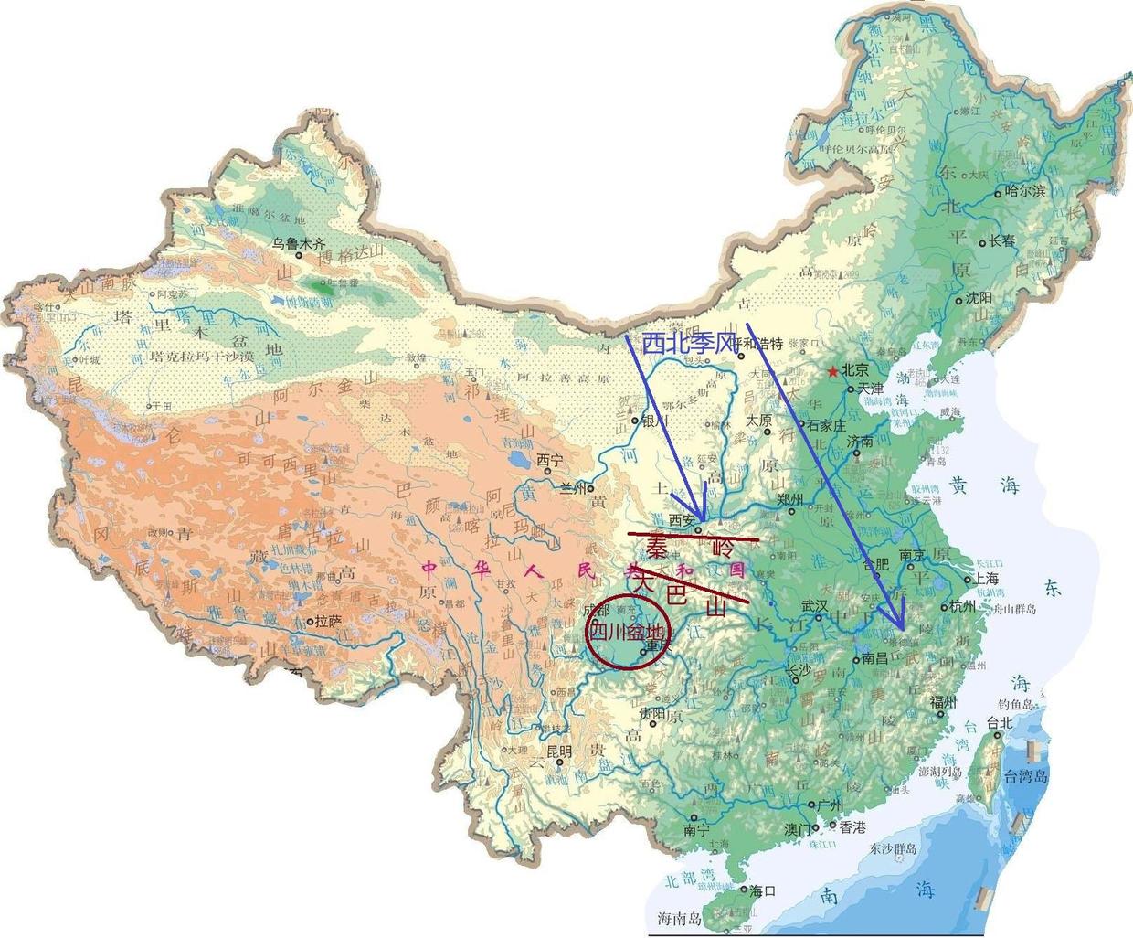 是我国南北方的重要地理分界线,平均海拔在2000米左右,大巴山位于秦岭