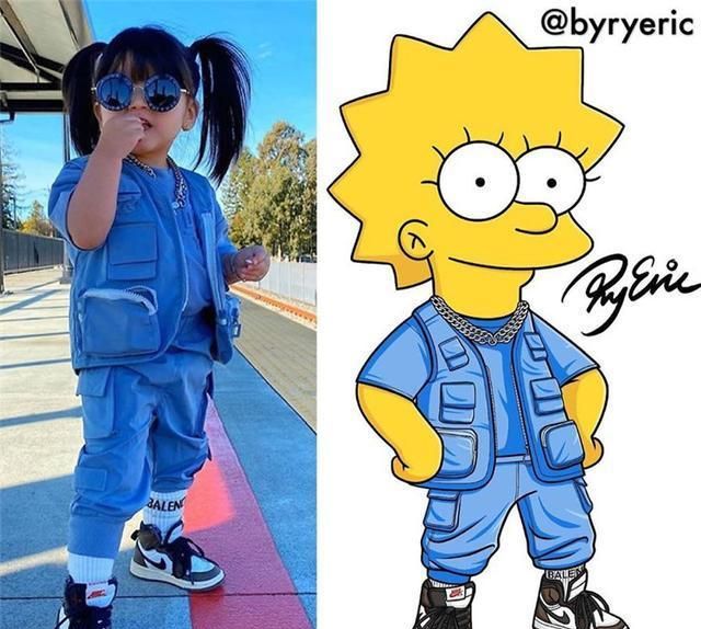 小孩子的装扮的,可可爱爱的酷girl~瑞克穿了全对称的supreme运动套装