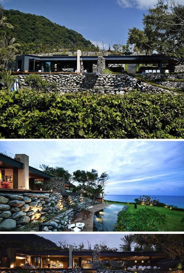 台湾海景别墅设计,五毛钱的岩石块还能这样用,先收藏了!