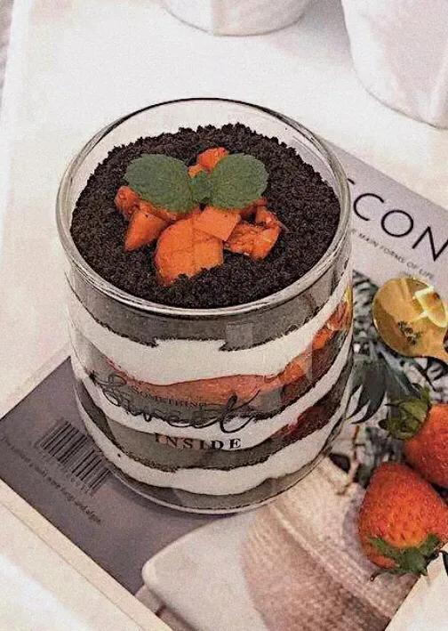 超快手水果奥利奥酸奶杯,高颜值网红甜品