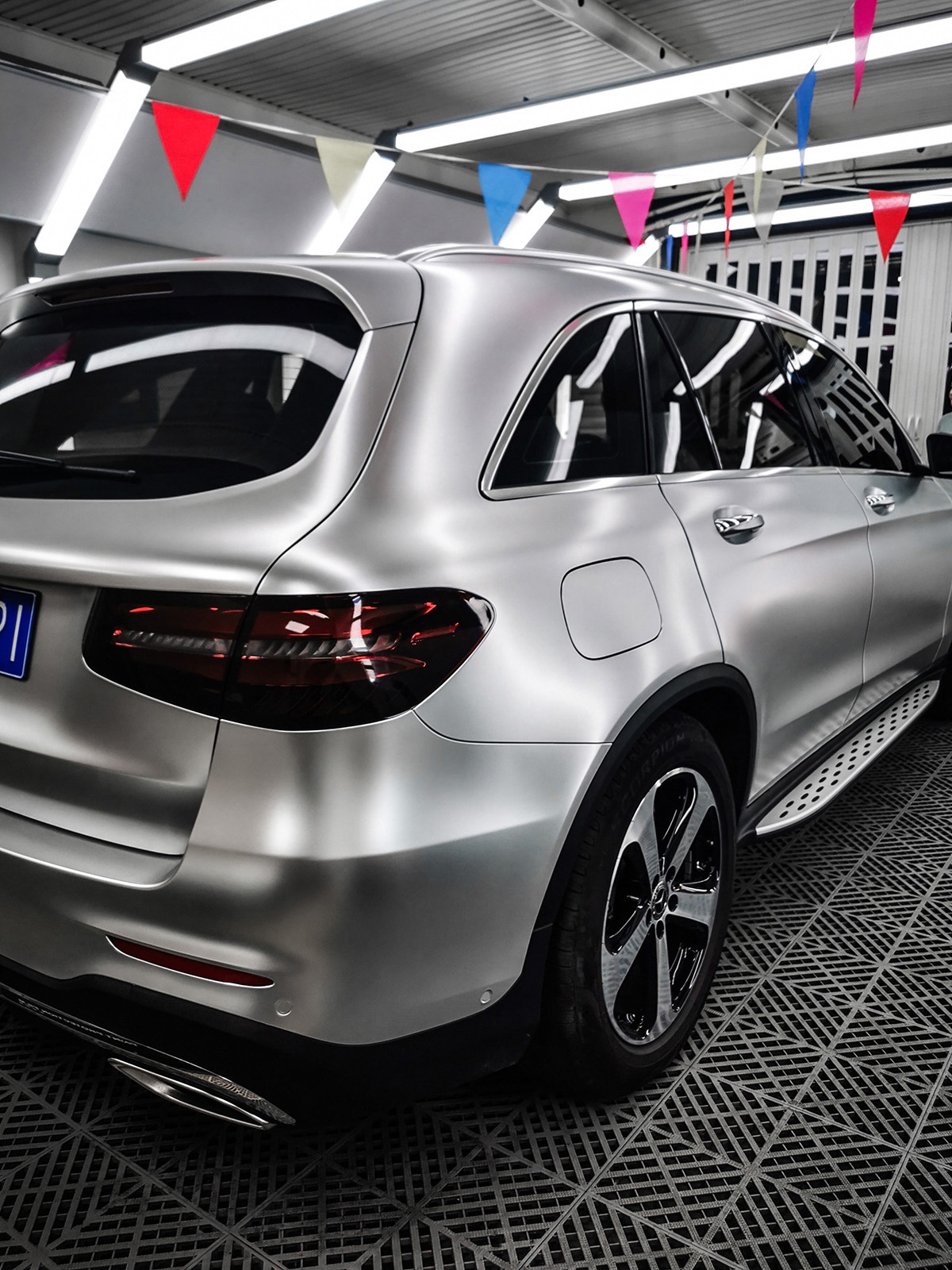 奔驰glc车身改色电光银rg瑞集改色膜河北石家庄加盟店出品