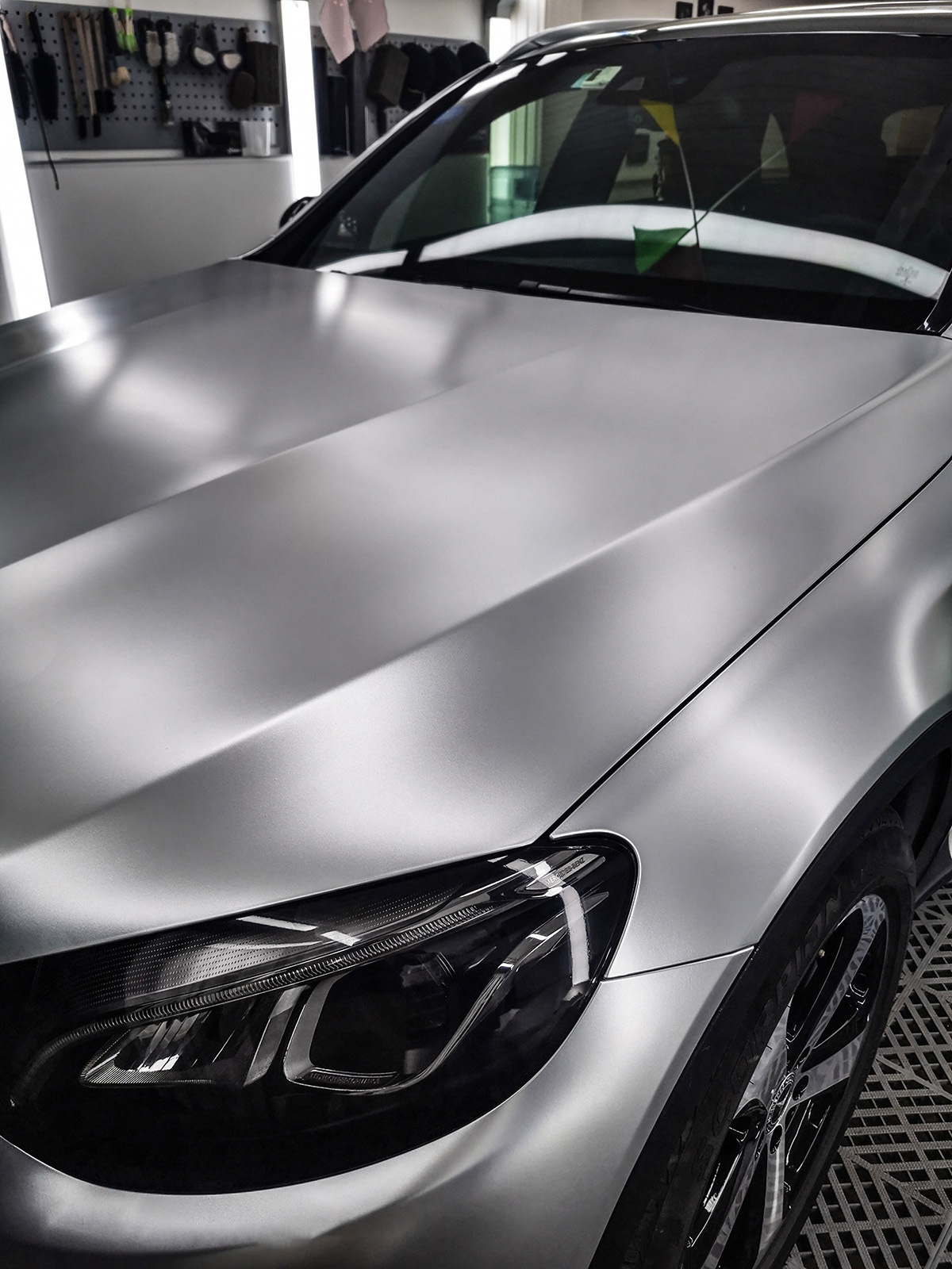 奔驰glc车身改色电光银rg瑞集改色膜河北石家庄加盟店出品