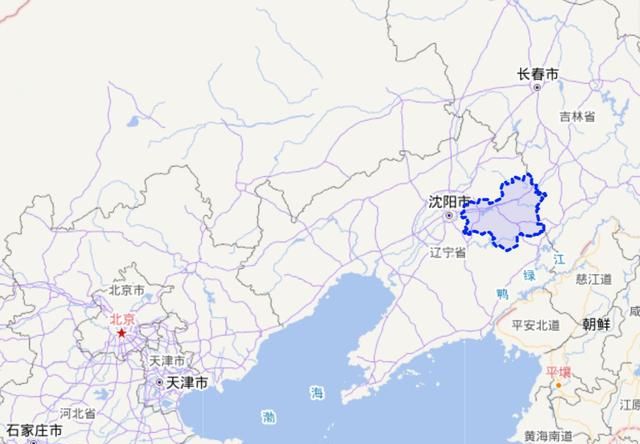 下面就是辽宁省抚顺市的位置地图,它位于省会沈阳市的西侧.