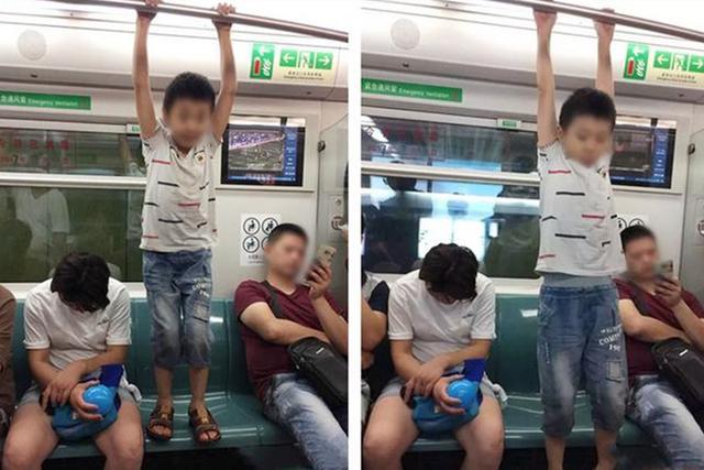 3岁男孩坐地铁,坐姿引人注目,乘客们纷纷赞叹道:这才叫有教养