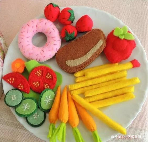 不织布蔬菜水果,孩子认识世界的最好手工玩具!diy布艺附教程