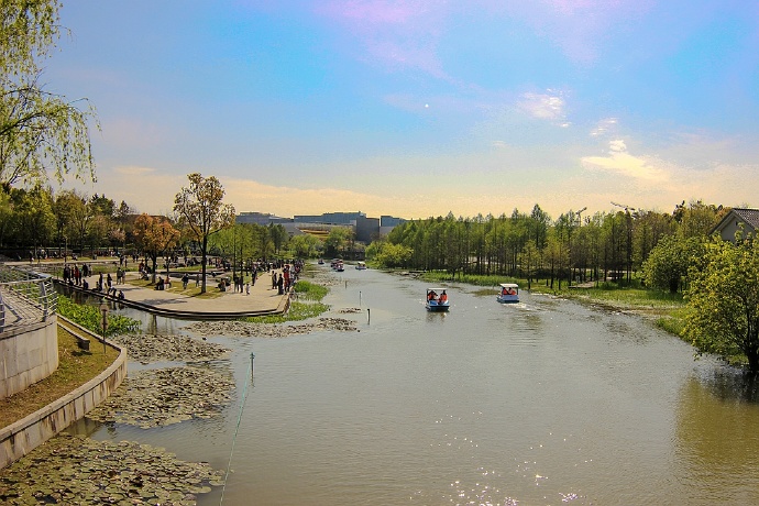 清明假期上海闵行文化公园游客满园!感受阳春三月里久违的清爽!