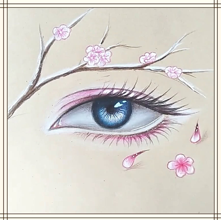 大佬手绘"花朵"眼睛,彼岸花艳丽,蒲公英素雅,梨花美到心醉!