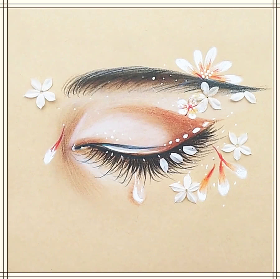 大佬手绘"花朵"眼睛,彼岸花艳丽,蒲公英素雅,梨花美到心醉!