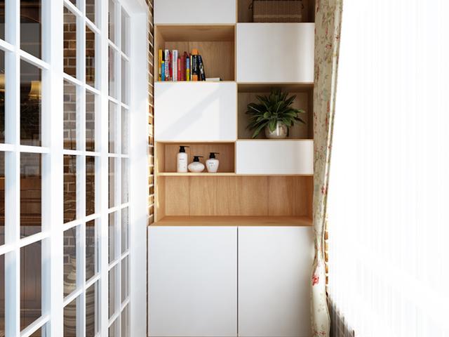 使得阳台显得非常清新有活力,另外柜子也有着非常好的储物空间,能够