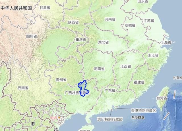 下面是广西柳州市的位置.