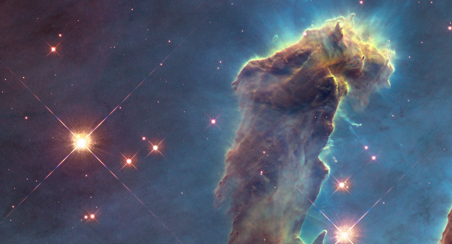 图集:nasa用红外光线观测揭秘著名哈勃拍摄星云"创生之柱"