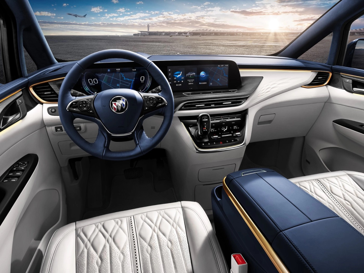 内饰设计方面,新车延续别克gl8 avenir艾维亚概念车的设计理念,全液晶