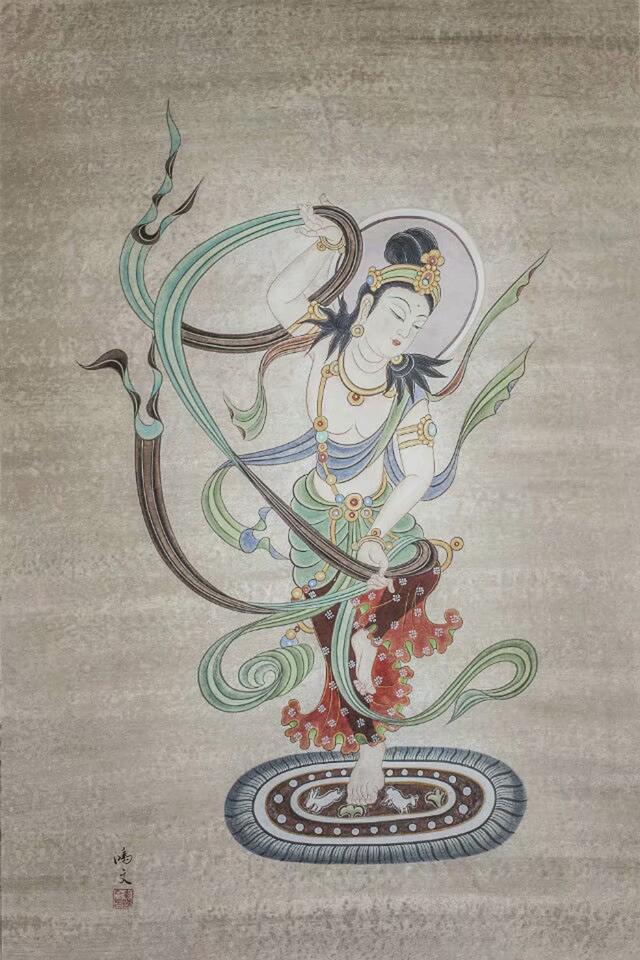 画为心迹飞天画作是画家李鸿文的内心表达