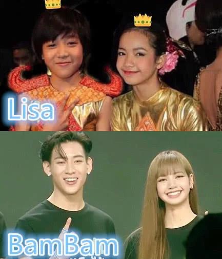 lisa和她的青梅竹马bambam了,从图片上面可以看出来,两个人是从小就