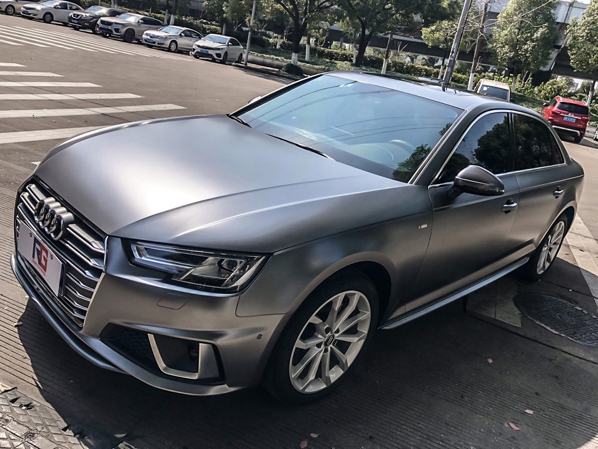 奥迪a4l车身改色电光钛灰 rg瑞集改色膜宁波江北加盟店出品