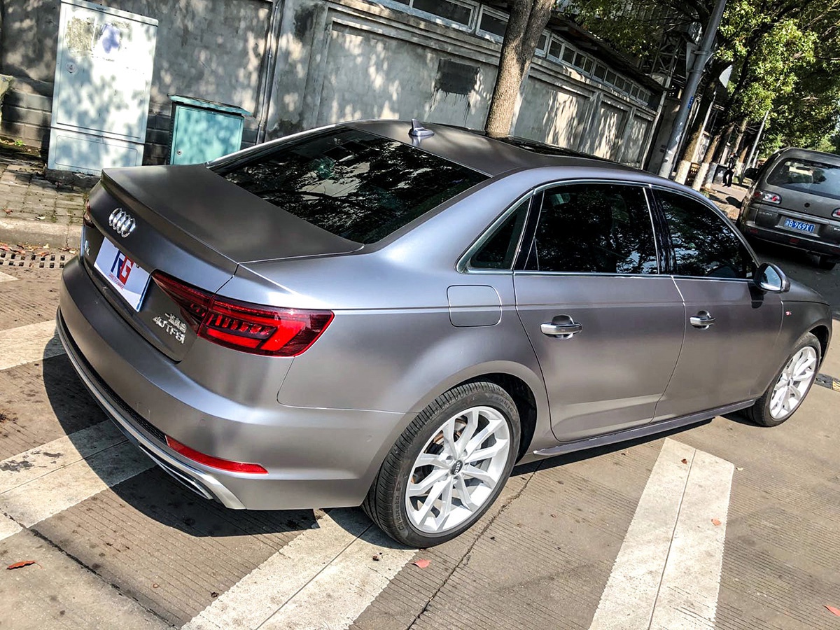 奥迪a4l车身改色电光钛灰 rg瑞集改色膜宁波江北加盟店出品