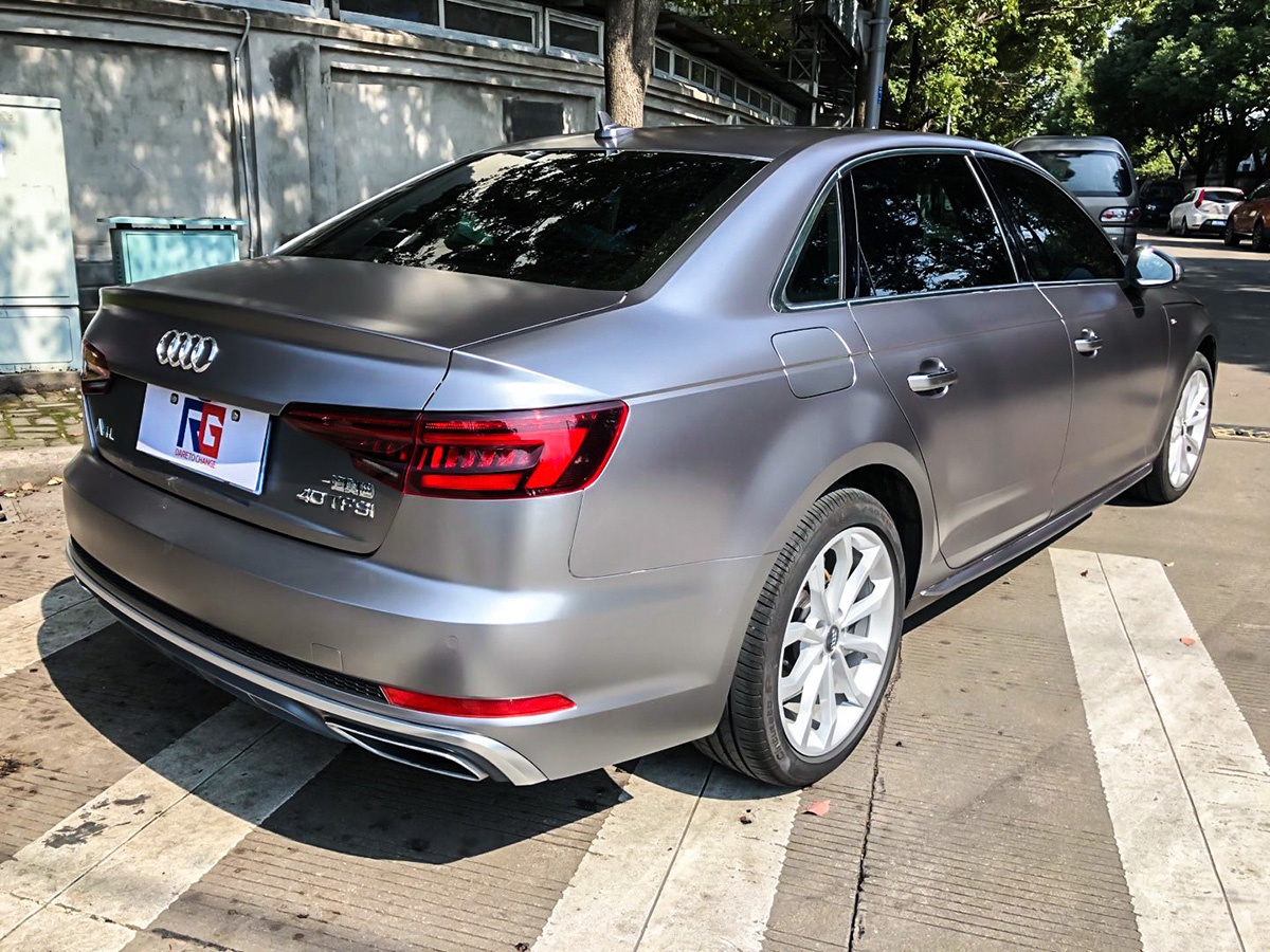奥迪a4l车身改色电光钛灰 rg瑞集改色膜宁波江北加盟店出品