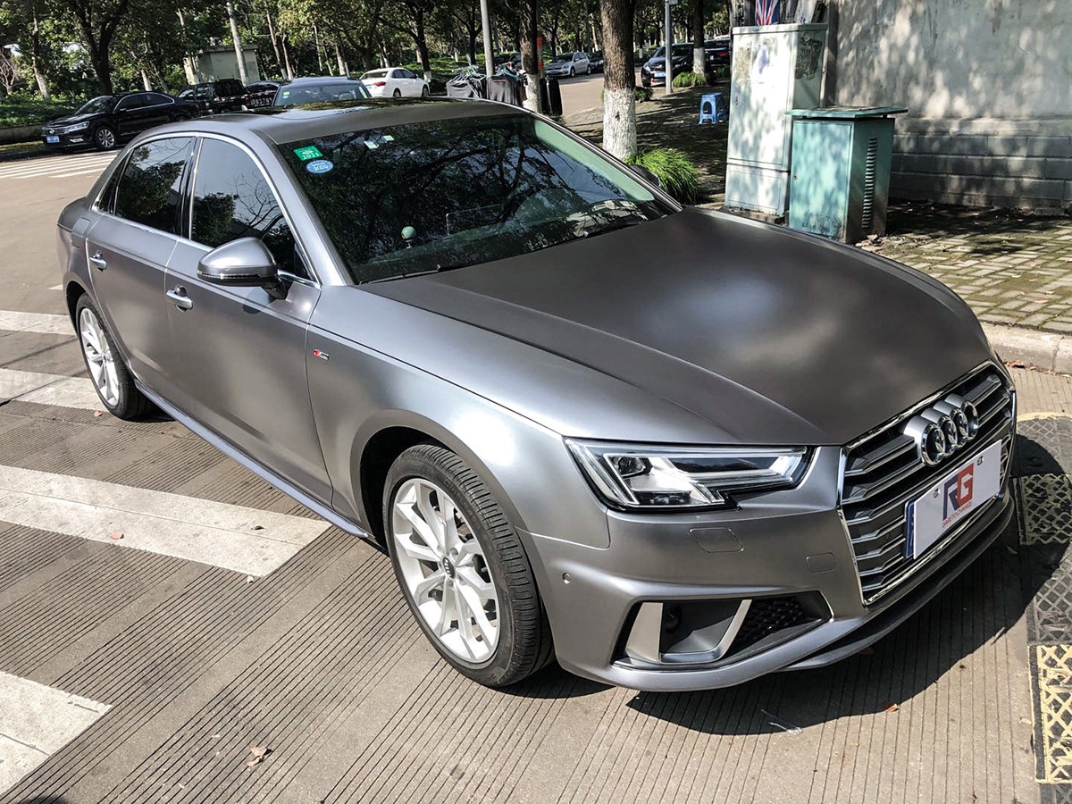 奥迪a4l车身改色电光钛灰 rg瑞集改色膜宁波江北加盟店出品
