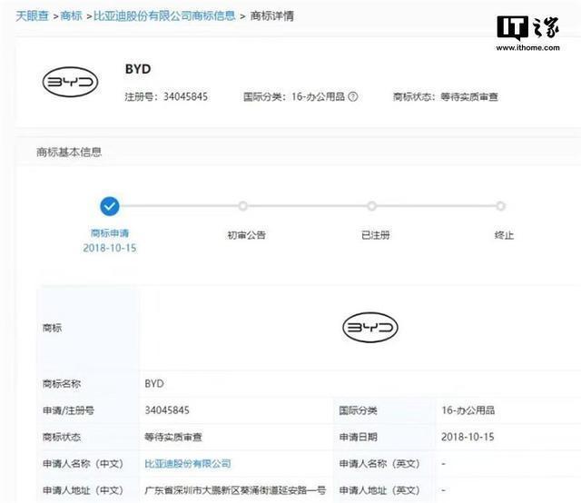 中国比亚迪新注册商标Logo曝光！BYD成了艺术字体，档次瞬间提升