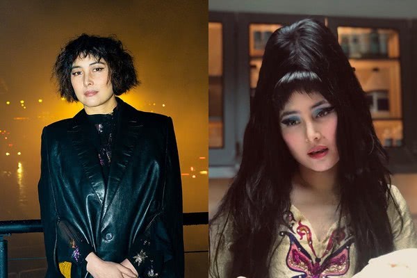 赌王女儿何超仪演电影,用怪异装扮出演女主角,头发梳成一座山