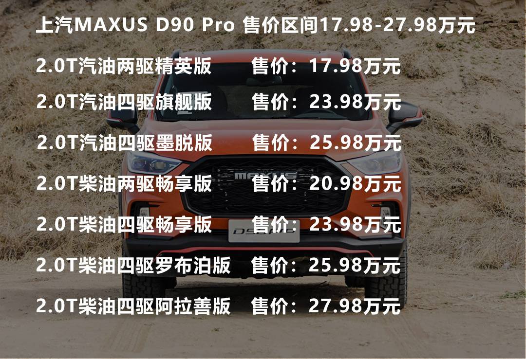 不超30万带大梁四驱 上汽MAXUS D90 Pro实力几何