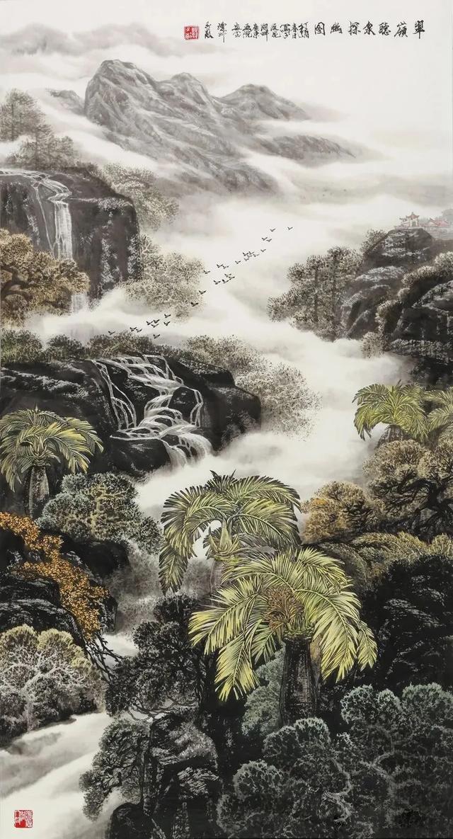 中国海洋画家协会副主席,新加坡南洋画院副院长邓子敬山水画作品