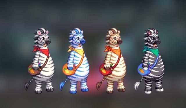 暗夜使者是小浣熊,就是手里少了干脆面;魔枪士装扮应该是鹦鹉吧