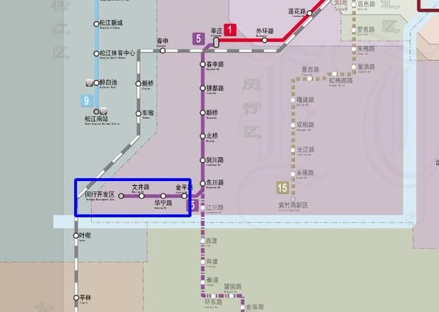 上海地鐵5號線支線線路圖如下所示.