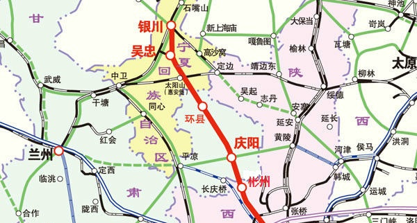 甘肃省境内主要的四条高速铁路一览