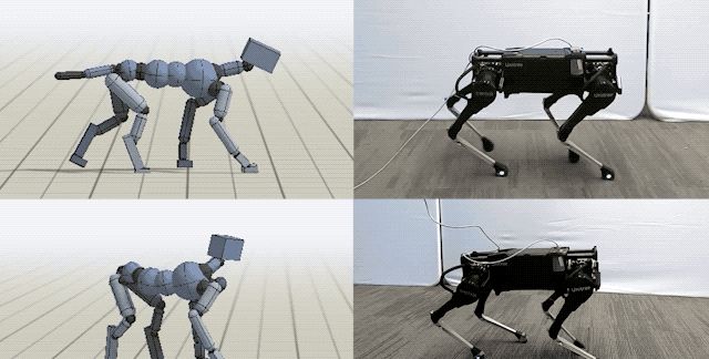 在机器人中重现不同动物运动技能的系统