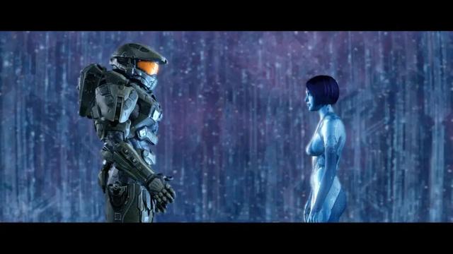 《光环》中的士官长和科塔娜