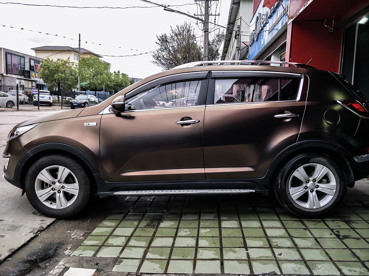 起亚智跑车身改色电光咖啡 rg瑞集改色膜福建福州加盟店出品-新浪汽车